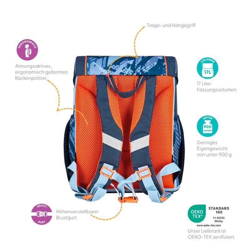Herlitz Loop Plus Schulranzen-Set 4-teilig – Ergonomischer Schulranzen mit verschiedene -Motive
