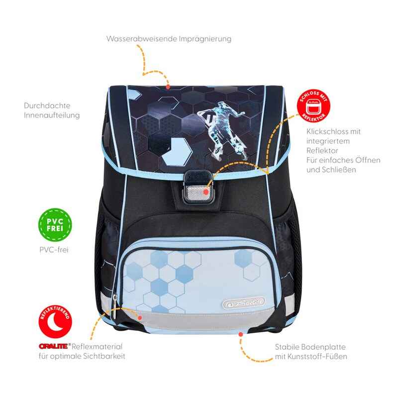 Herlitz Loop Plus Schulranzen-Set 4-teilig – Ergonomischer Schulranzen mit verschiedene -Motive