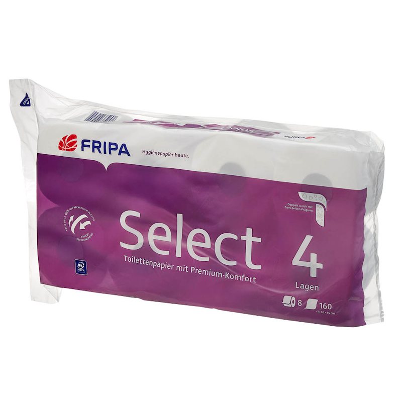 Fripa Toilettenpapier Select 4-lagig – weich, saugstark & hygienisch - Wiepa Bürofachpartner