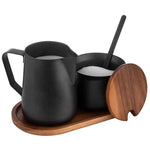 APS Miluro Milch- und Zucker-Set in Weiß, Braun oder Schwarz, mit eleganten Behältern für Kaffee und Tee.