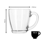 Sechs LIBBEY Tapered Tee- und Kaffeegläser, 458 ml, klare Gläser mit schlanker Form, perfekt für Heißgetränke oder Getränke.
