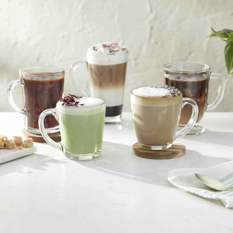 Sechster Satz Libbey Tapered Tee- und Kaffeegläser, 458 ml, klare Gläser für heiße und kalte Getränke, Nahaufnahme
