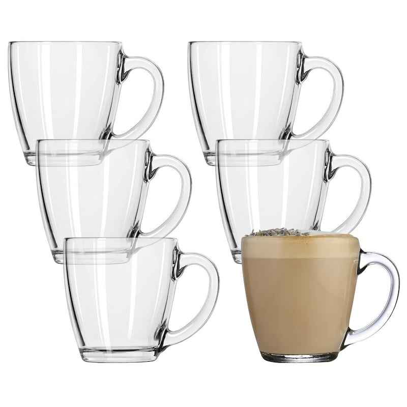 Sechser-Set Libbey Tapered Tee- und Kaffeegläser, 458 ml, klare Gläser mit schlanker Form, ideal für heiße Getränke.
