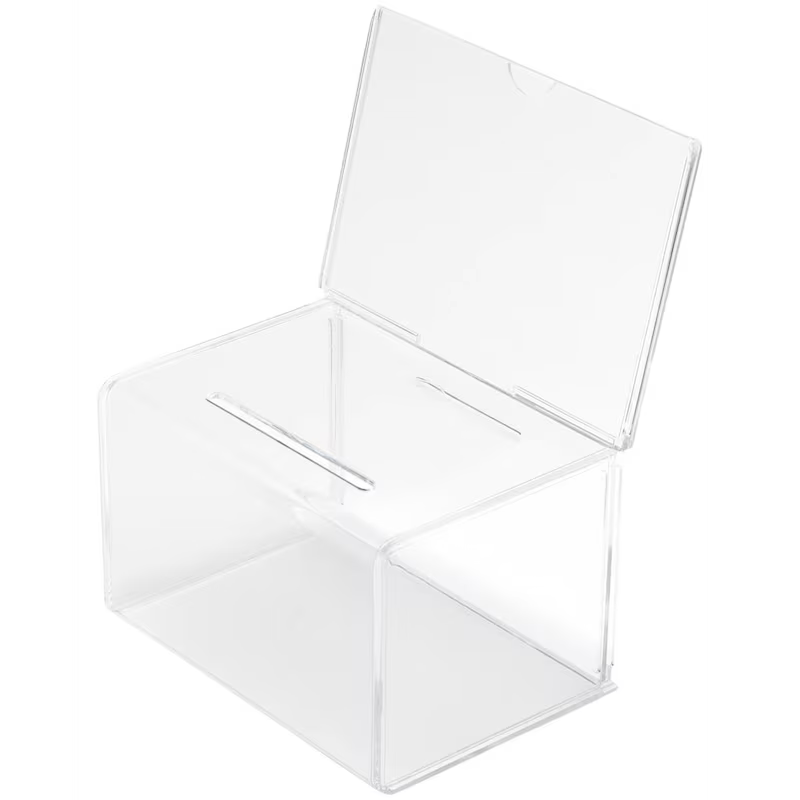 Deflecto Spendenbox DIN A6 transparent