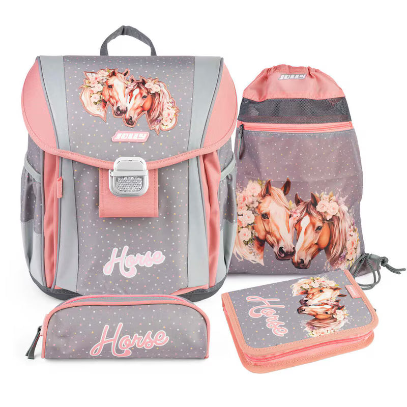 Jolly Schulranzen-Set inkl. Ranzen + Turnbeutel + 2 Mäppchen + Back2School Malset (31-tlg). +tundenplan,