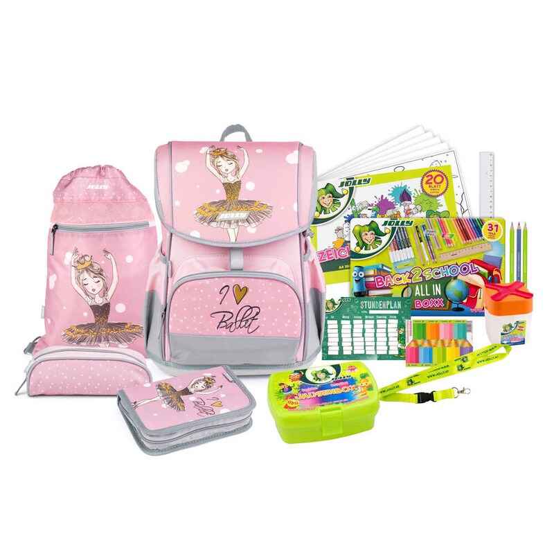 JOLLY Ergonomic Flexy Schulranzen-Set – Komplettes Schulranzen-Set mit umfangreichem Zubehör für Grundschulkinder