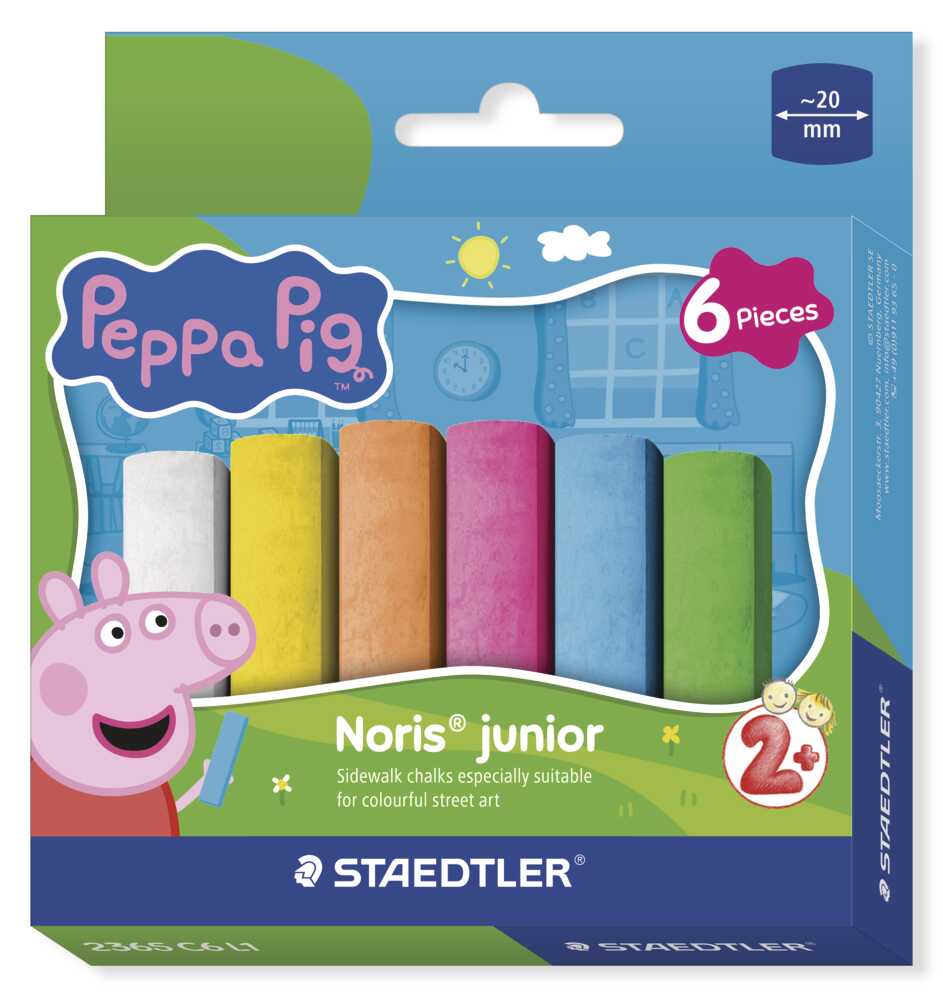 STAEDTLER Noris junior Peppa Pig Edition Straßenmalkreide farbsortiert 6 St.