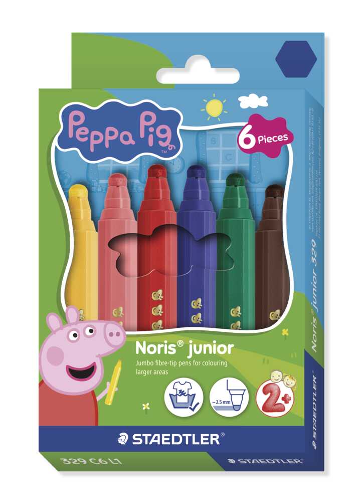 STAEDTLER Noris junior Peppa Pig Edition Filzstifte farbsortiert, 6 St.