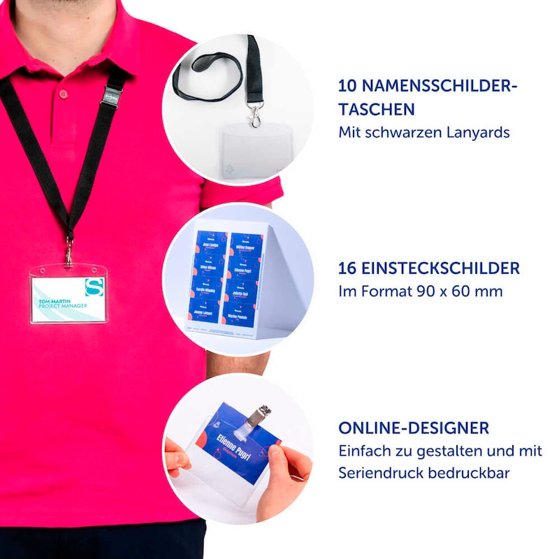 AVERY Zweckform Namensschilder mit Textilband 9,0 x 6,0 cm, 1 Set