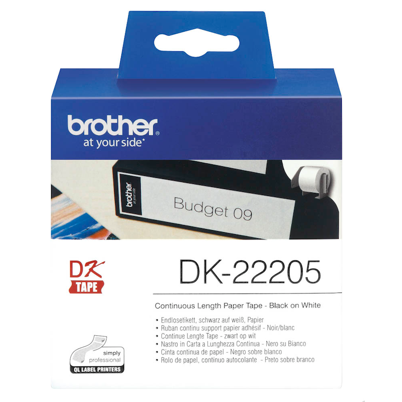 Brother Endlosetikett DK-22205 (62 mm x 30,5 m) – Flexibilität und permanente Haftung