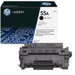Schwarzer HP Toner 55A (CE255A) vom Originalhersteller, kompatibel mit HP Druckern, zeigt den Tonerkartuschen-Behälter.
