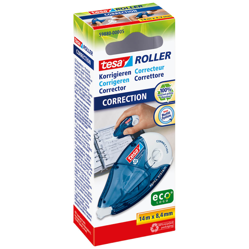 tesa® Korrekturroller 8,4 mm x 14 m - Präzise Korrekturen und nachhaltige Büroeffizienz – Produktbild 7