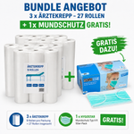 PRAXIS-DEAL: Mega-Vorrats-Bundle Ärztekrepp (27 Rollen) + 1 Box HYGOSTAR Mundschutz GRATIS!