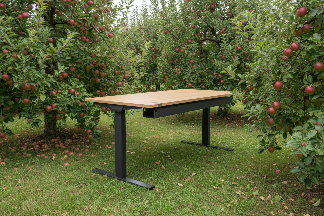 Elektromotorischer Schreibtisch WINEA STARTUP 2.0 von WINI in Dunkelanthrazit, 180 x 80 cm, mit stabilen Metallgestell.