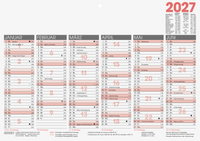 BRUNNEN sturdy desk calendar 2027 (DIN A4 landscape) – The compact planner