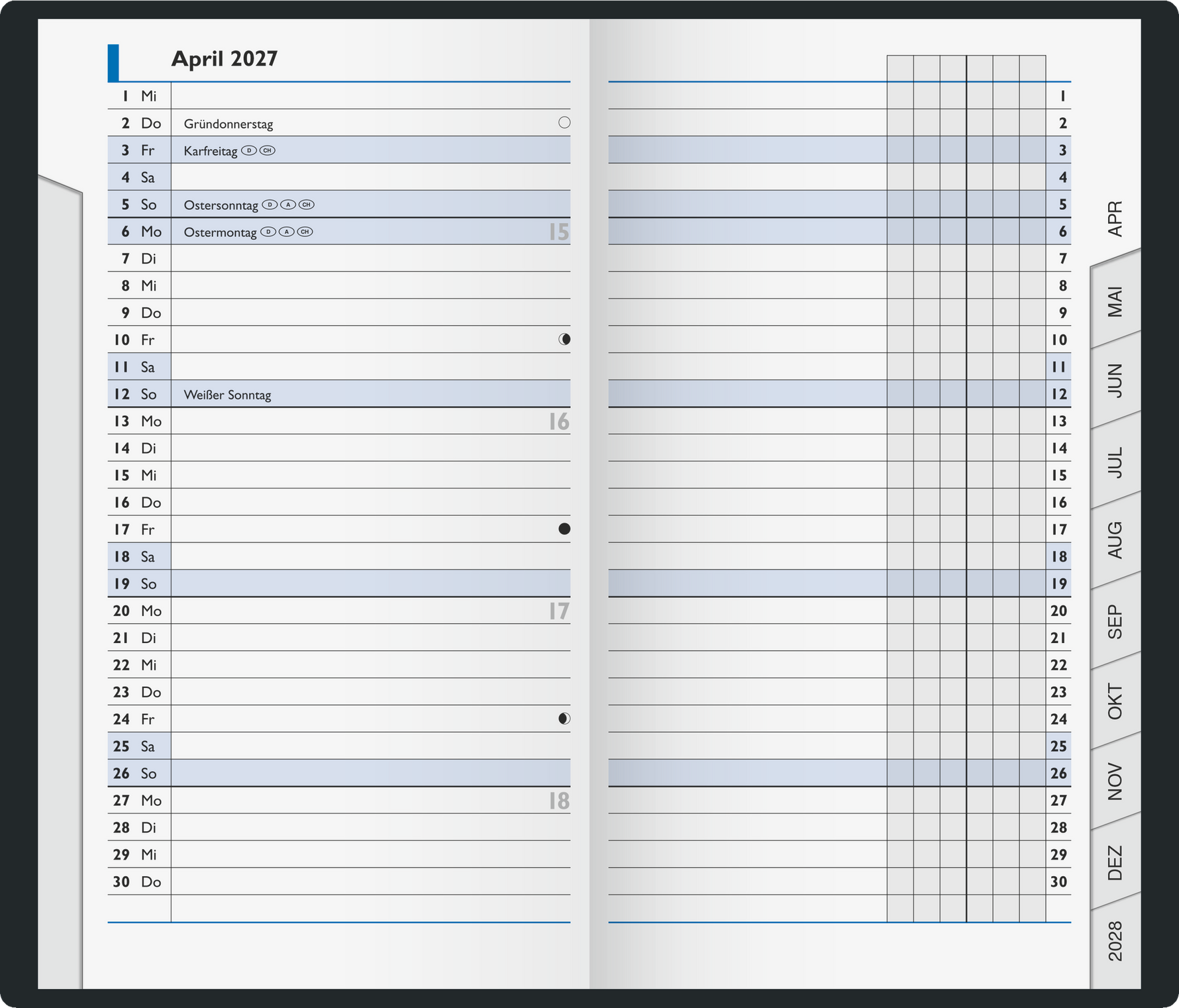 BRUNNEN Taschenkalender Modell 753 2027 – Der kompakte Monatsplaner