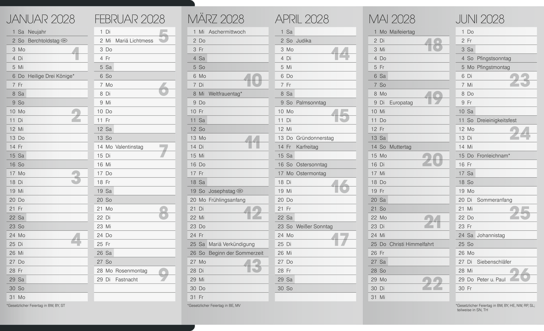 BRUNNEN Taschenkalender Modell 753 2027 – Der kompakte Monatsplaner