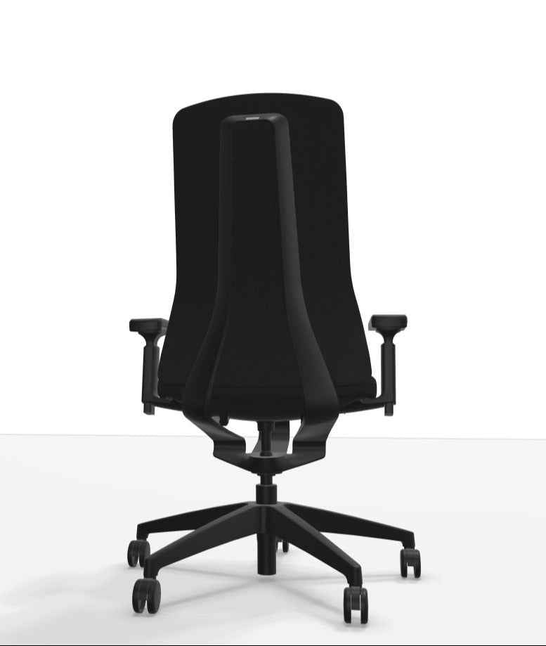 Schwarzer Bürostuhl Wiepa Urban mit ergonomischem Design und verstellbaren Armlehnen, ideal für moderne Büroarbeit.