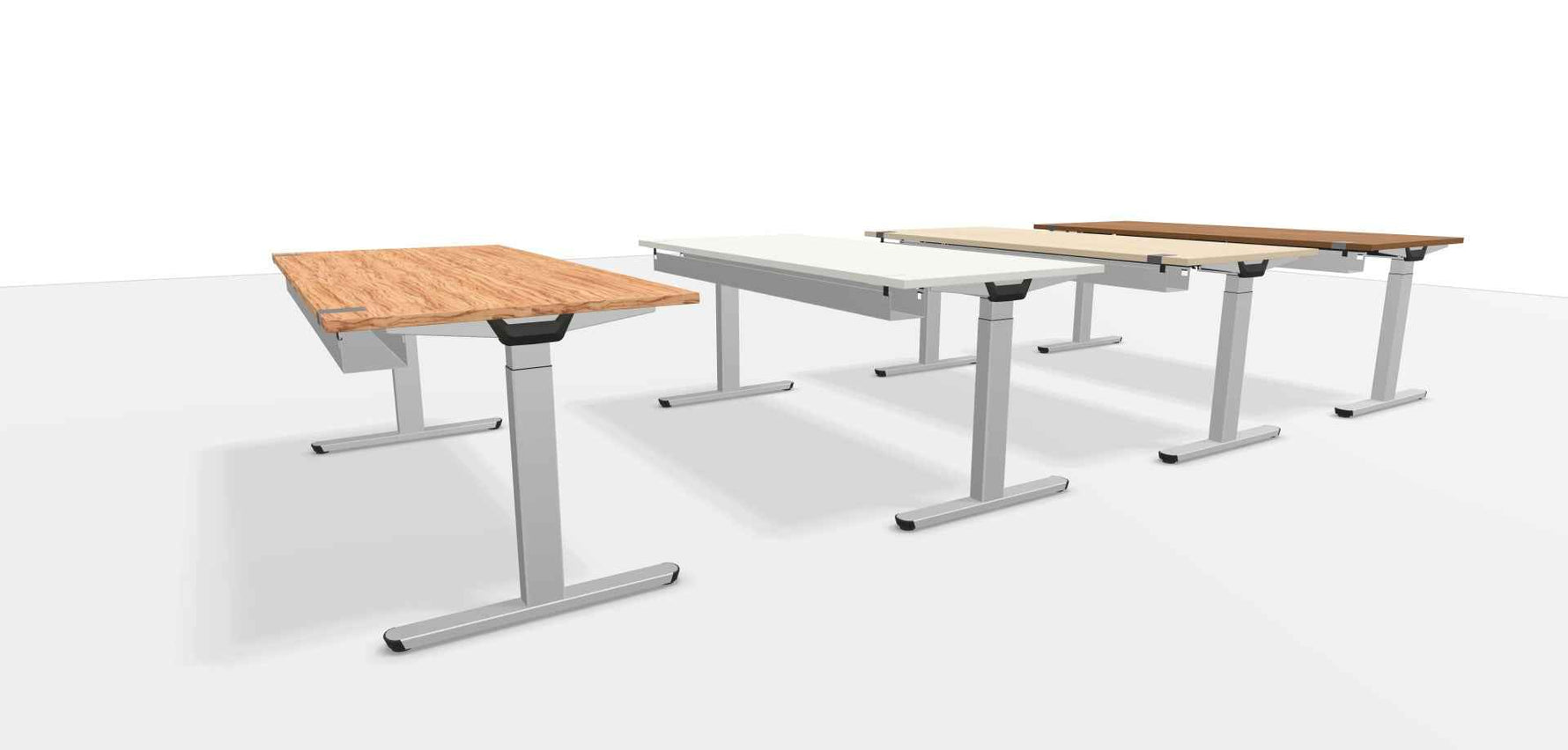 WINEA STARTUP 2.0 elektrisch höhenverstellbarer Schreibtisch mit Titanweiß-Gestell, 180x80 cm, von WINI.