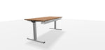 Elektrischer Schreibtisch WINEA STARTUP 2.0 mit Titanweiß-Gestell und Nussbaum-Dijon Oberfläche, 180 x 80 cm