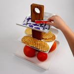 Moderne Etagere 3-stöckig Holz & Metall 33cm – Schwarzer Obstkorb & Obstschale