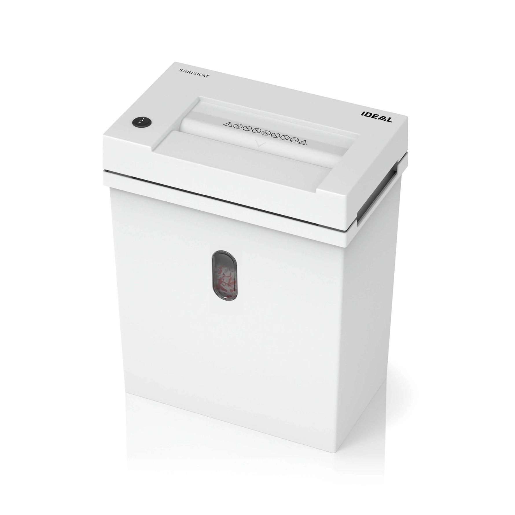 Kompakter IDEAL SHREDCAT 8100 CC Aktenvernichter mit scharfem Schneidwerk für sicheren Datenschutz am Arbeitsplatz