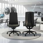 Schwarzer Bürostuhl Wiepa Urban mit ergonomischem Design und verstellbaren Armlehnen, ideal für Büroarbeit.