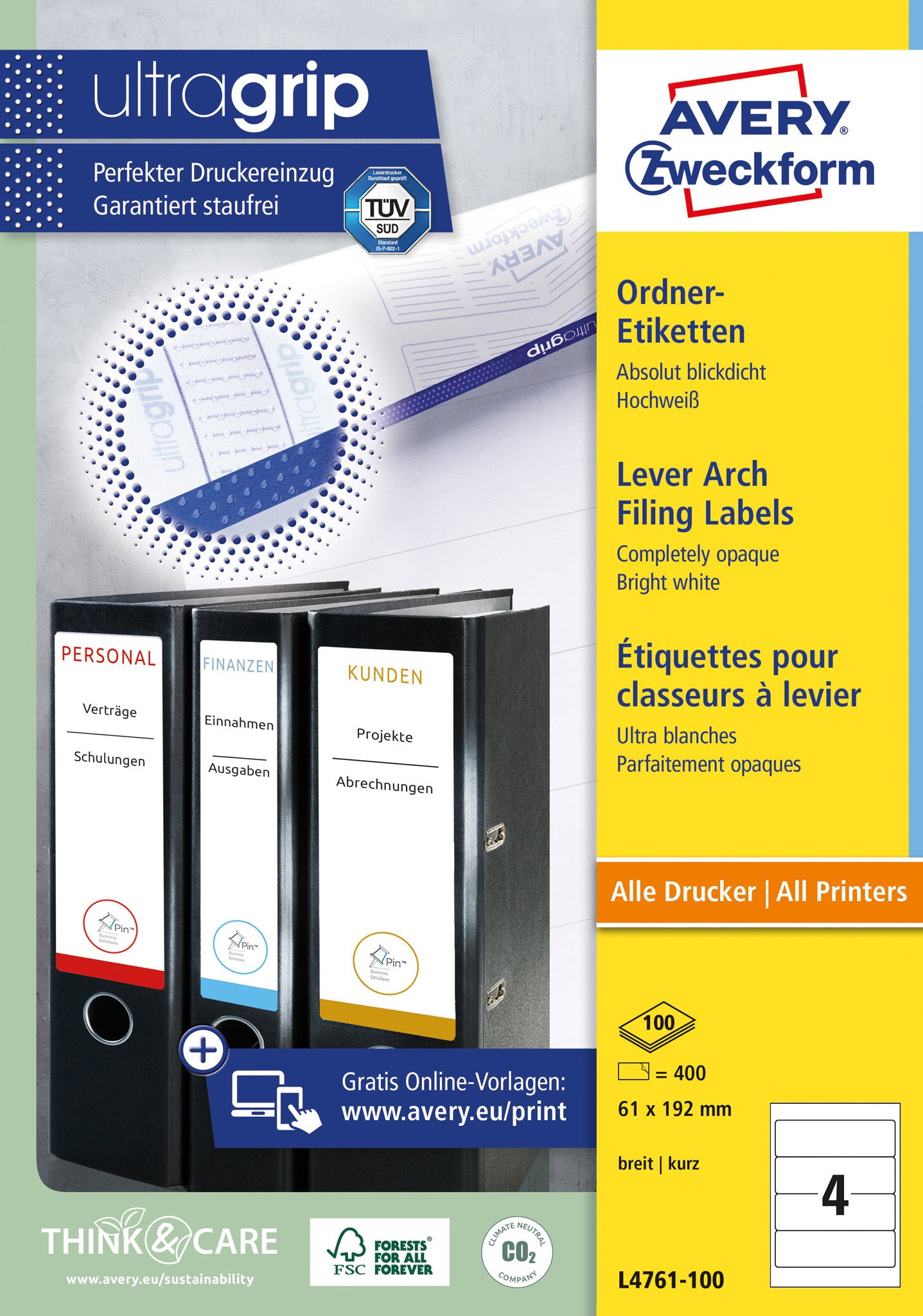 Avery Zweckform Ordnerrückenetiketten ultragrip – Professionelle Struktur für Ihr Archiv – Produktbild 4