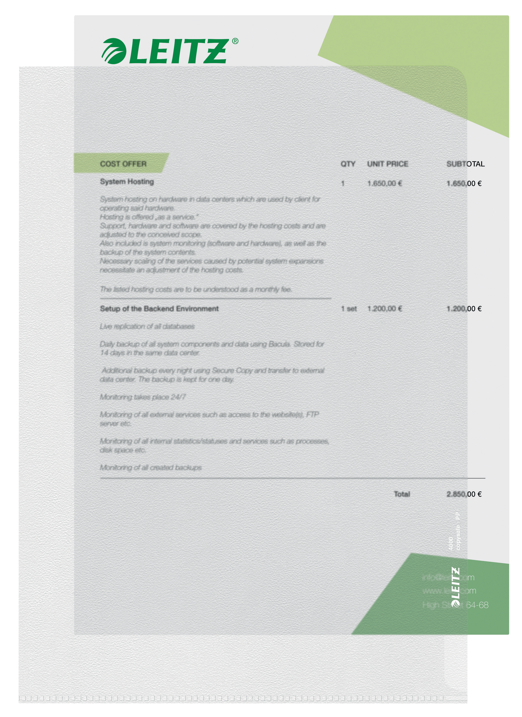 Leitz Sichthülle Standard DIN A4 100 Stück - div. Farben - Wiepa Bürofachpartner