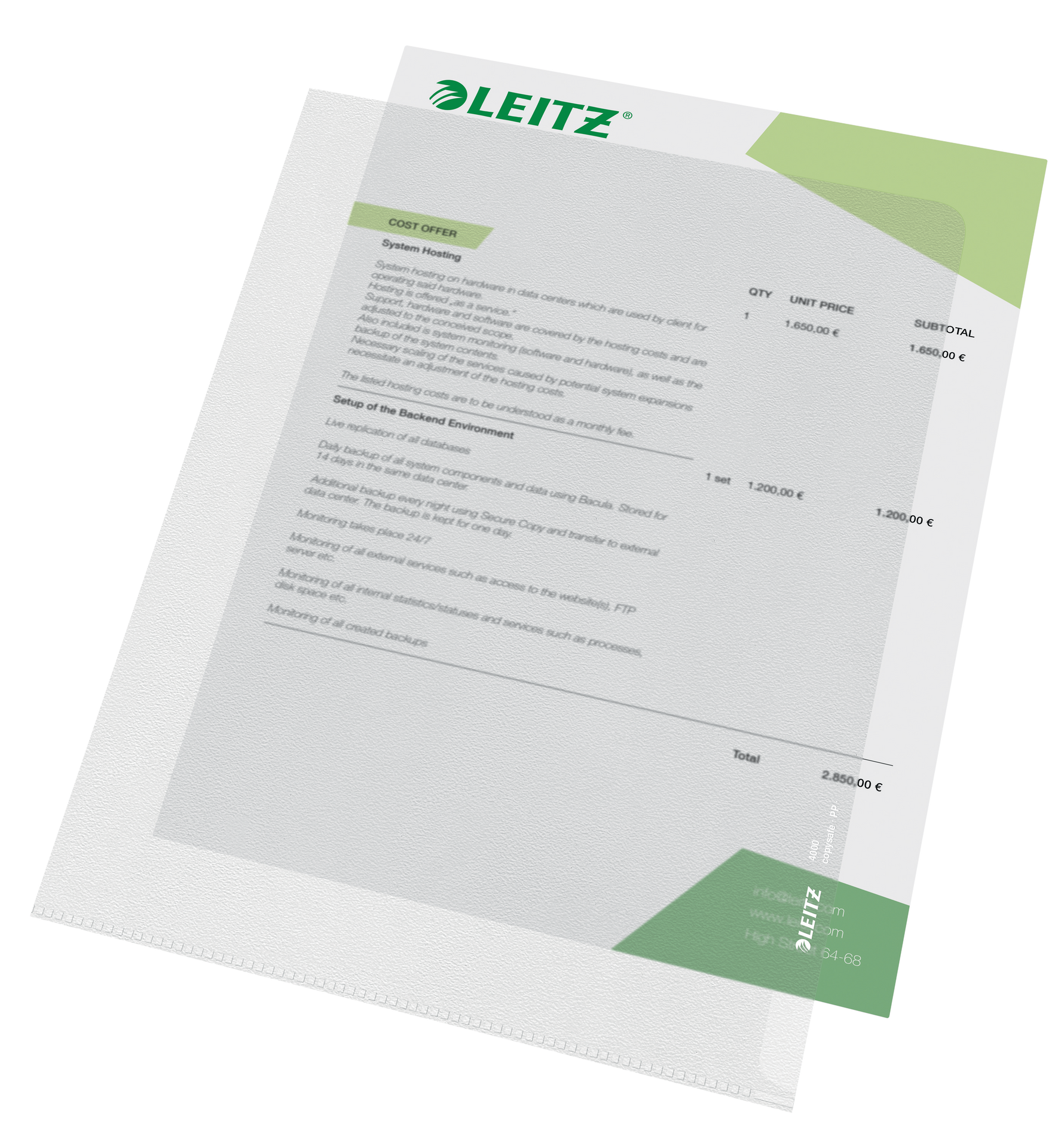 Leitz Sichthülle Standard DIN A4 100 Stück - div. Farben - Wiepa Bürofachpartner