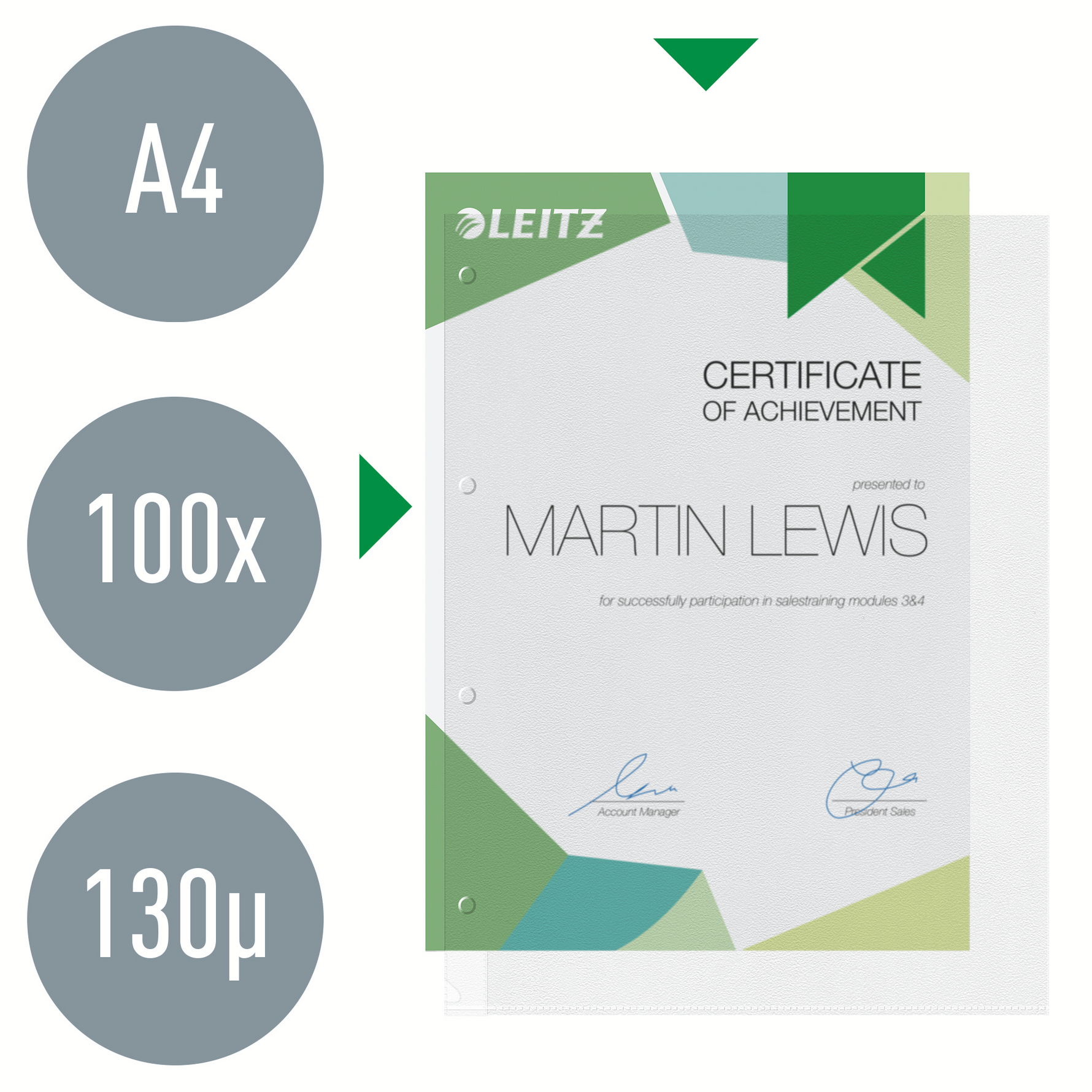 Leitz Prospekthülle Premium DIN A4 durchgehend gelochtes Oberteil – Produktbild 5