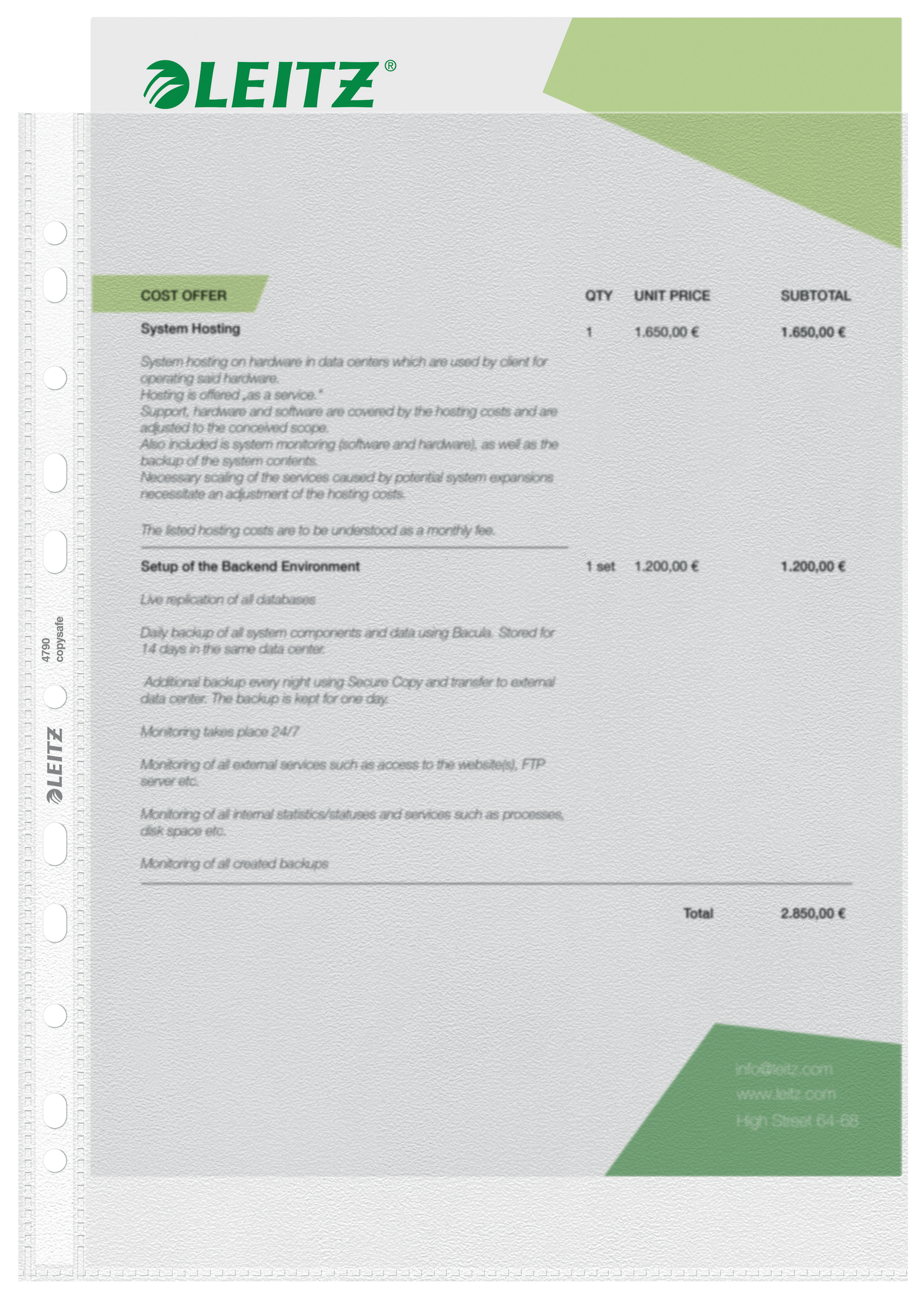 Leitz Prospekthüllen DIN A4 – 90 µm Premium-Schutz (100 St./Pack.) - Wiepa Bürofachpartner
