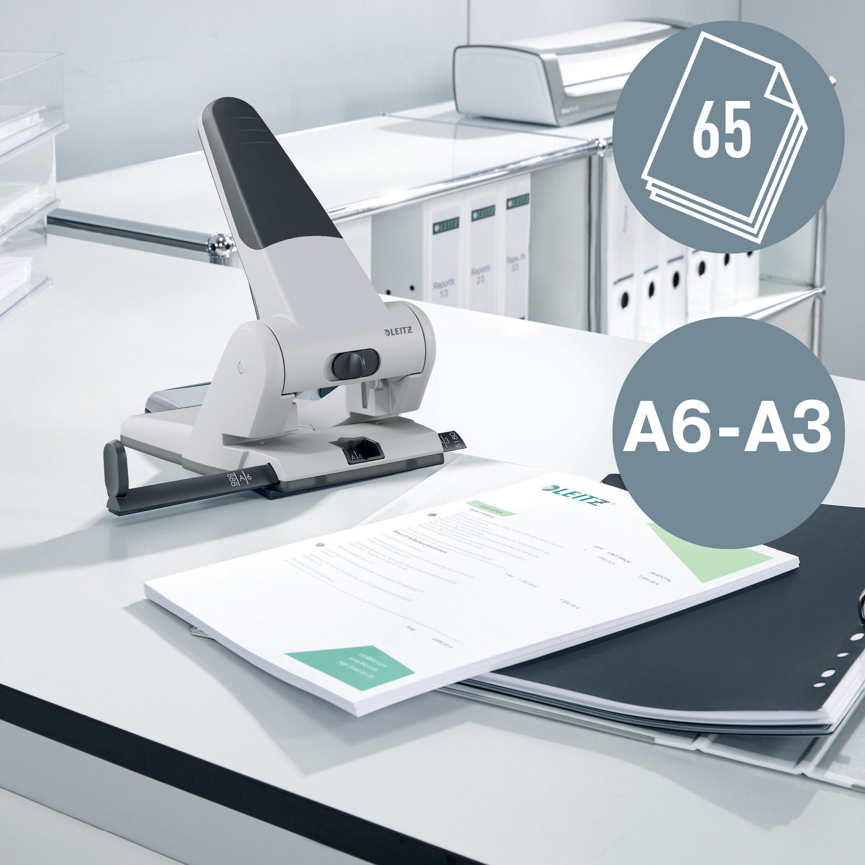Leitz Heavy-Duty Registraturlocher (65 Blatt) – Professionelle Power für Ihren Arbeitsplatz – Produktbild 8