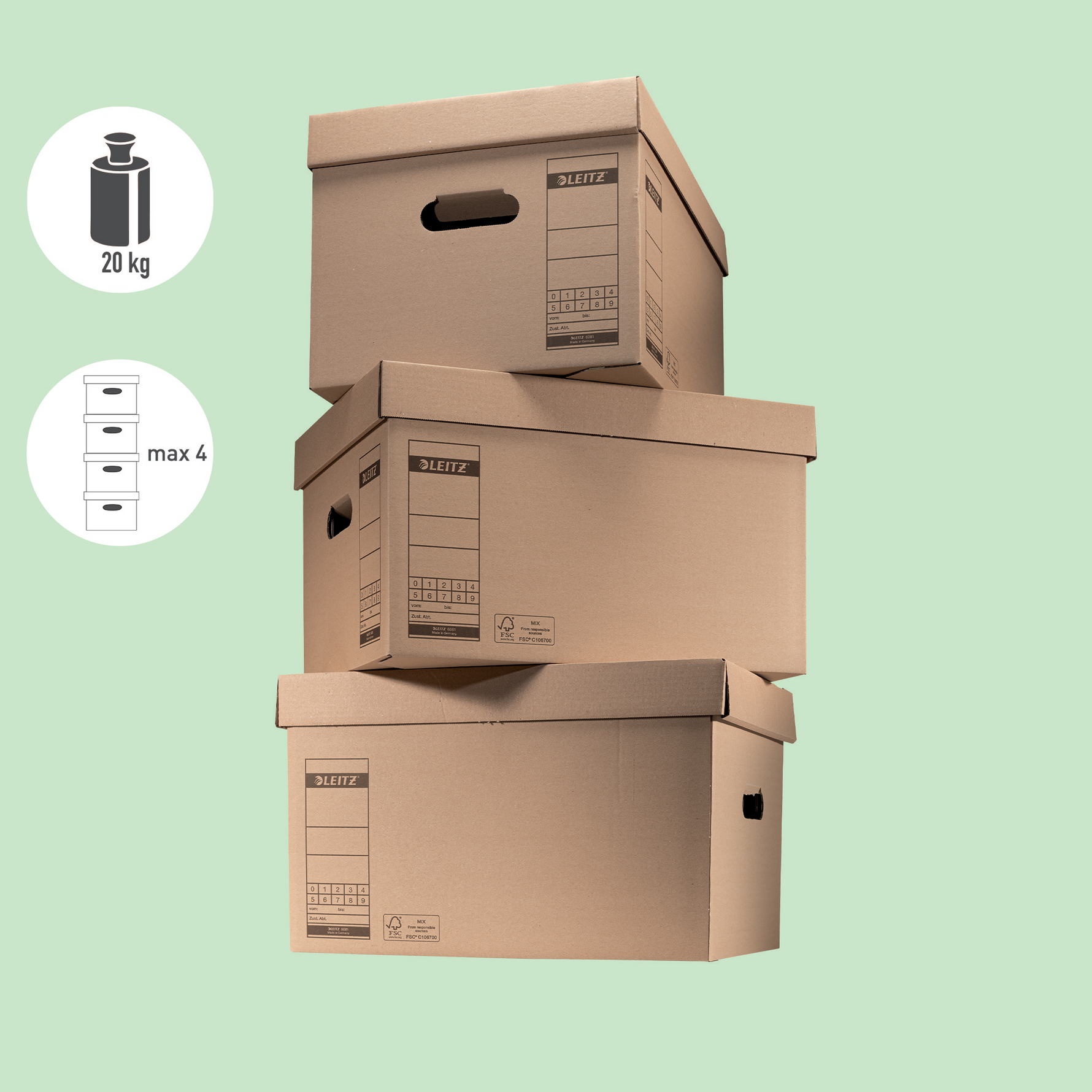 Leitz Archivbox Premium (33,5 x 28 x 44 cm) – Maximale Stabilität für Ihre Langzeitarchivierung – Produktbild 5