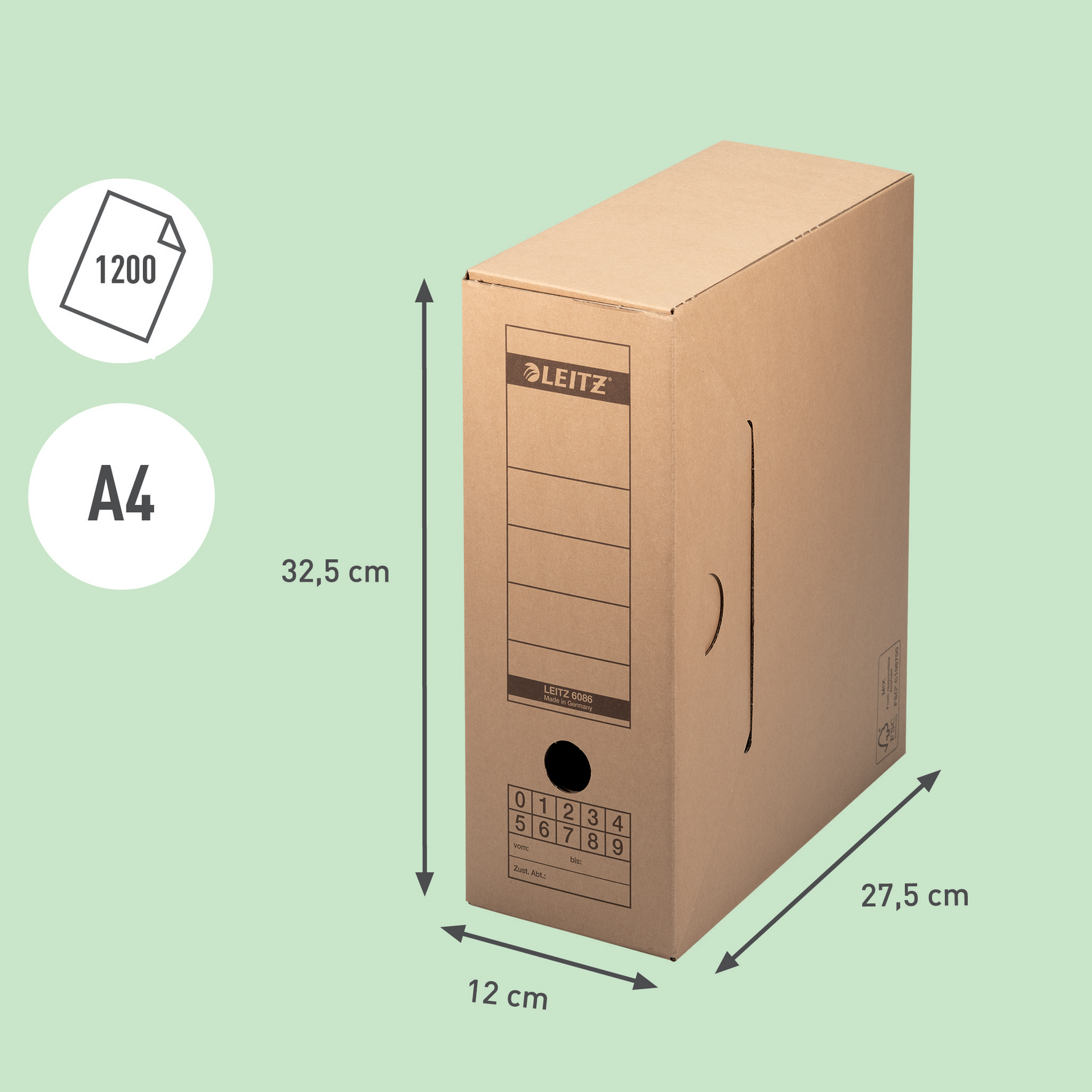 Leitz Archivbox Premium – Vielseitiges Archiv-System für A4 (12 cm Breite) - Wiepa Bürofachpartner