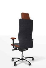 Löffler LEZGO Bürostuhl mit Lederkopfstütze, ergonomisches Design, schwarzer Bezug, stützende Rückenlehne, hochwertige Verarbeitung