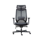 Mesh-Bürostuhl Wiepa Breeze mit oder ohne Kopfstütze, ergonomisches Design, atmungsaktives Mesh, schwarzes Sitzmöbel