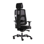 Mesh-Plus Bürostuhl XXL Air Comfort von Wiepa mit atmungsaktivem Netzstoff und ergonomischem Design, schwarzes Sitzmöbel.