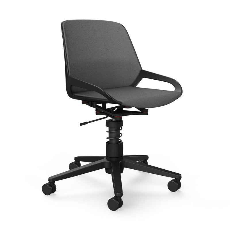 Aeris Numo Task ergonomischer Bürostuhl mit schwarzem Federbein und grauem Sitz, bequeme und flexible Bürodrehstuhllösung