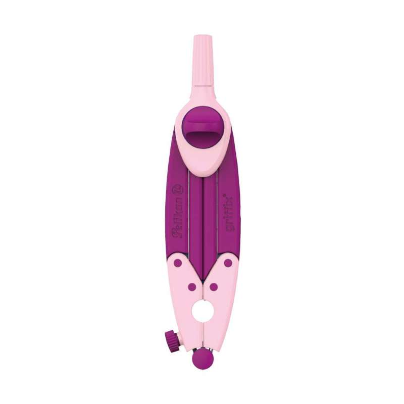Pelikan Griffix Zirkel für 4. Klasse mit Anspitzer und Ersatzminen, ideal für junge Schüler, ergonomisches Design.