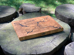 Lichtenberg Designer Stirnholzbrett Eiche 45x30x4cm – Massives Unikat-Schneidebrett