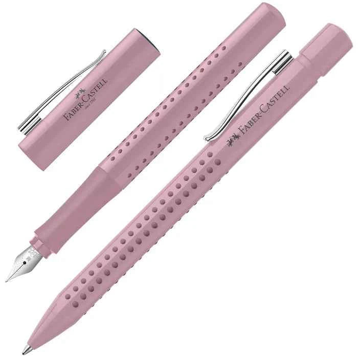 Faber-Castell Grip 2010 Rose Schreibset mit Füller und Kugelschreiber im Geschenkset, stilvolle Schreibgeräte in Rose.