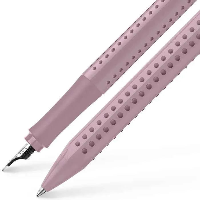 Faber-Castell Grip 2010 Rose Schreibset mit Füller und Kugelschreiber, elegantes Geschenkset in rosa Design