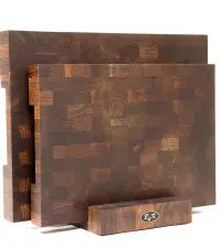 Luxus Mooreiche Stirnholzbrett 43x33x4,3cm – Massives dunkles Unikat