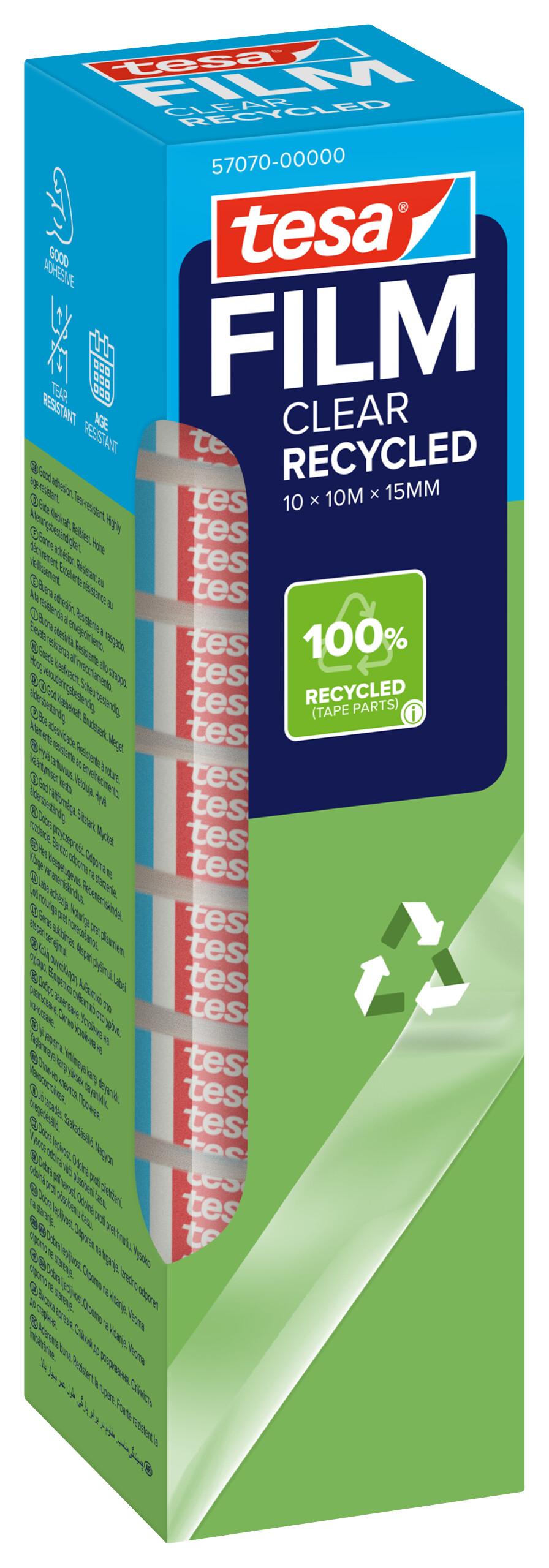 tesa® tesafilm® Eco & Clear – Nachhaltige Transparenz für Ihr Büro (10er-Pack)