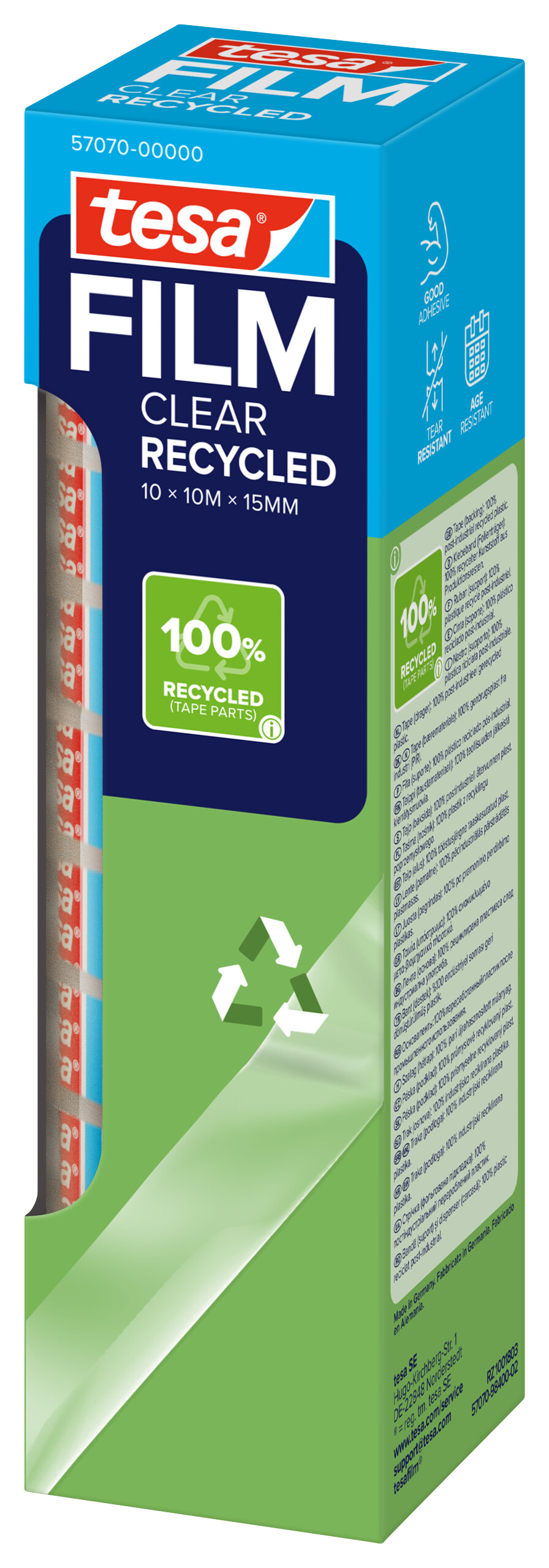tesa® tesafilm® Eco & Clear – Nachhaltige Transparenz für Ihr Büro (10er-Pack) – Produktbild 3
