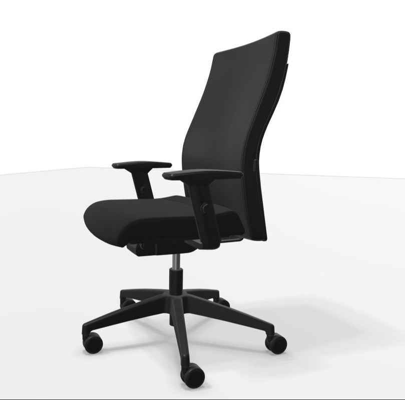 Wiepa Flight Bürodrehstuhl ohne oder mit Kopfstütze, ergonomischer Bürostuhl, schwarzes Design, komfortabler Sitz, moderne Büroeinrichtung