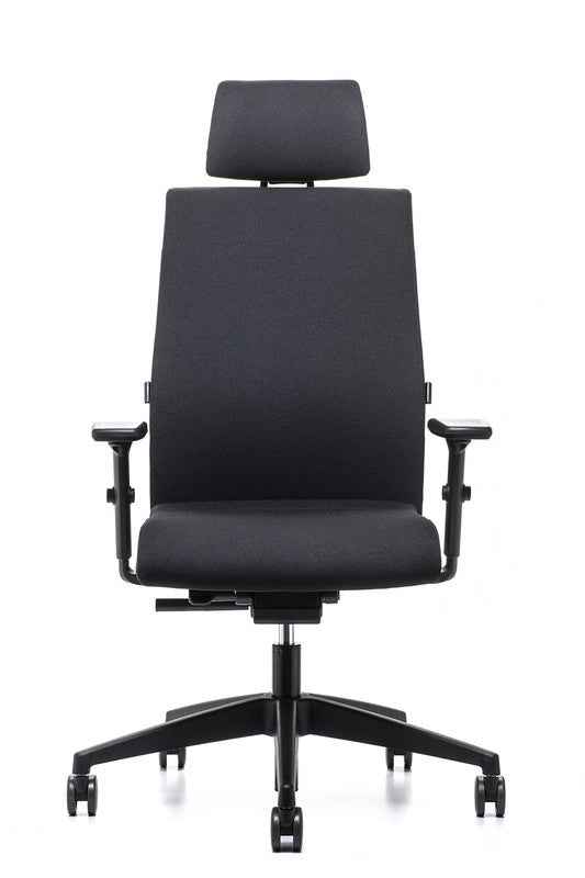 Bürodrehstuhl Wiepa Flight ohne oder mit Kopfstütze, ergonomischer Bürostuhl mit verstellbaren Armlehnen und Mesh-Polsterung