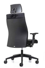 Wiepa Flight Bürodrehstuhl ohne oder mit Kopfstütze, ergonomischer Chefsessel, schwarzes Sitzmöbel, für Büro und Arbeit.