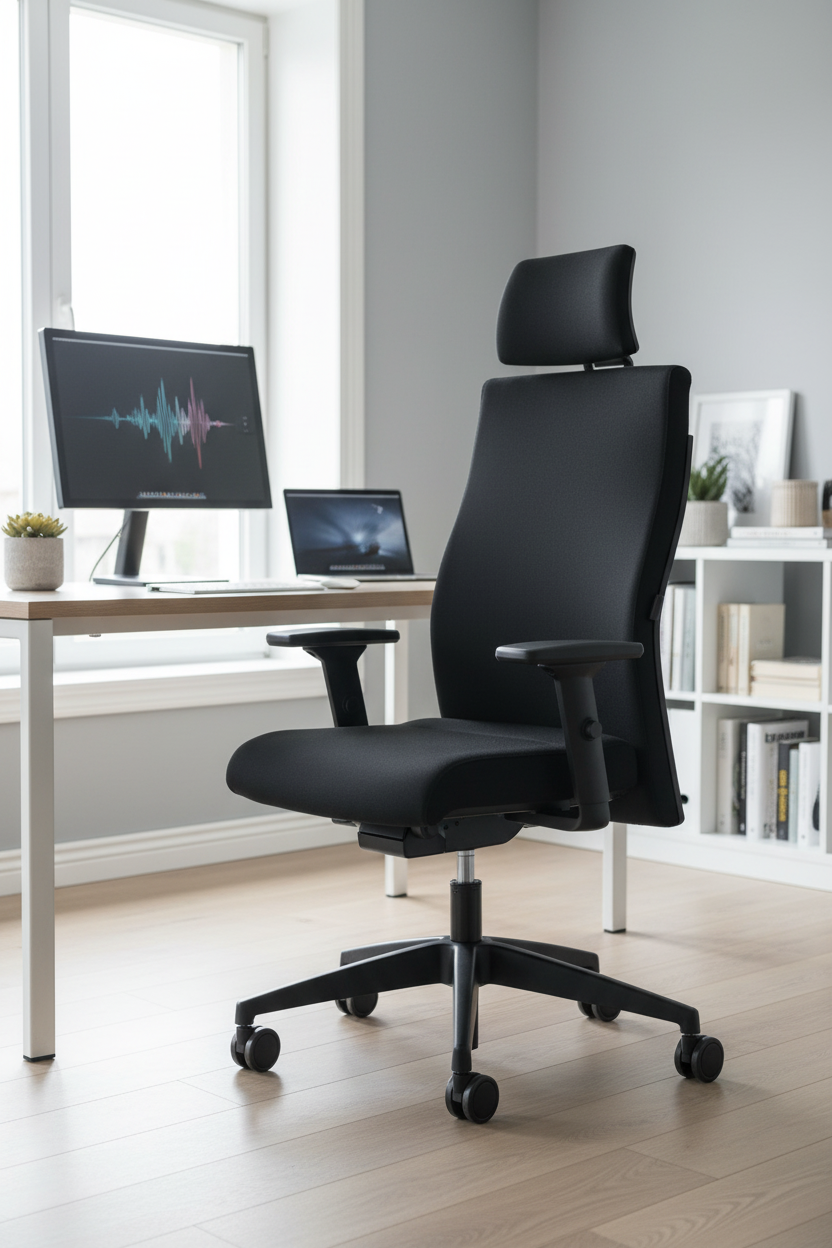 Wiepa Flight Bürodrehstuhl mit und ohne Kopfstütze, ergonomischer Bürostuhl mit verstellbarer Rückenlehne und moderner Designoptik